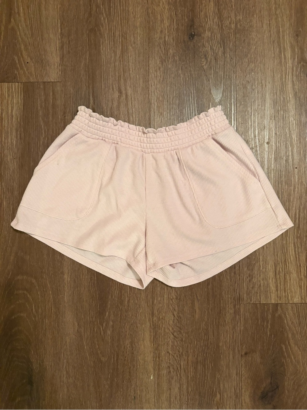 Aeropostale Light Pink High-Waist Ribbed Shorts